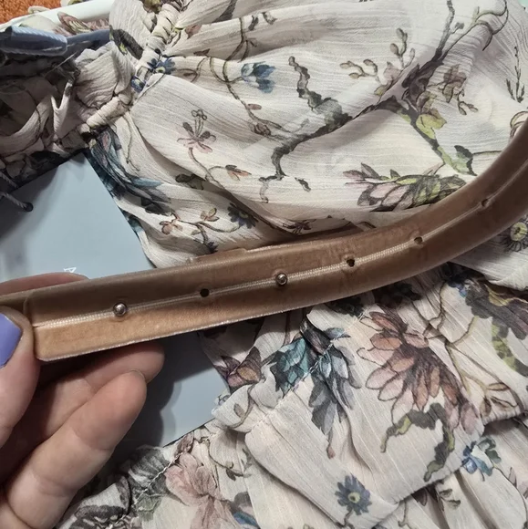 NWT Nicola Bathie/Antonio Melani Claire Floral Chiffon Tiered Ruffle Midi Dress. - Picture 12 of 16